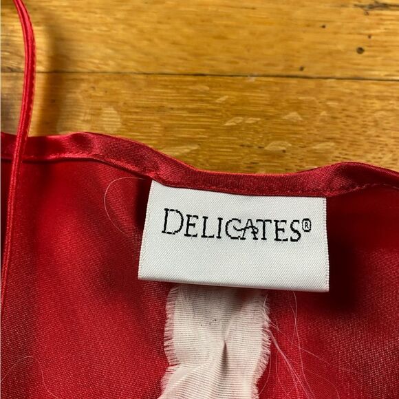 Vintage Delicates Red Maxi Slip With Sequin Trimming Size Large - Picture 7 of 7